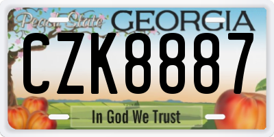 GA license plate CZK8887