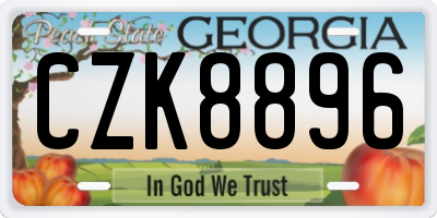 GA license plate CZK8896