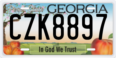 GA license plate CZK8897