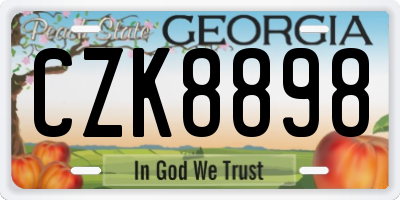 GA license plate CZK8898