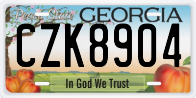 GA license plate CZK8904