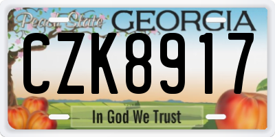 GA license plate CZK8917