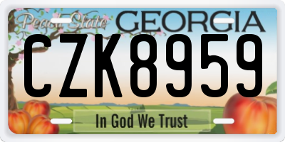 GA license plate CZK8959