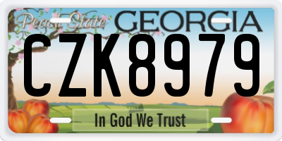 GA license plate CZK8979
