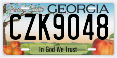 GA license plate CZK9048