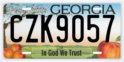 GA license plate CZK9057