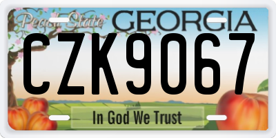 GA license plate CZK9067