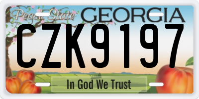 GA license plate CZK9197