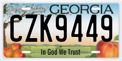 GA license plate CZK9449