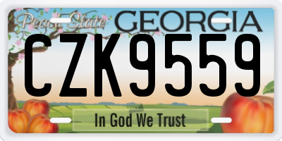 GA license plate CZK9559