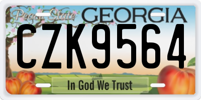 GA license plate CZK9564