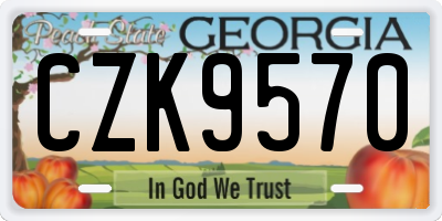 GA license plate CZK9570