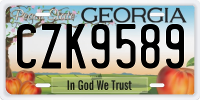 GA license plate CZK9589