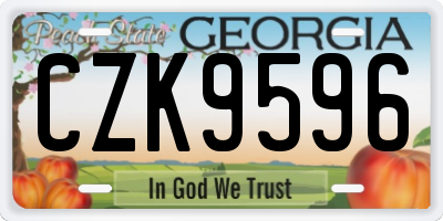 GA license plate CZK9596