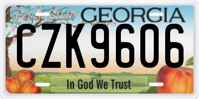 GA license plate CZK9606