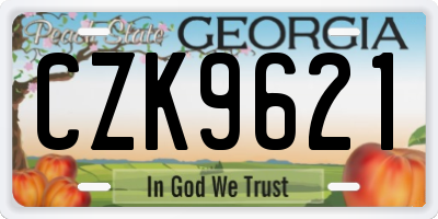 GA license plate CZK9621