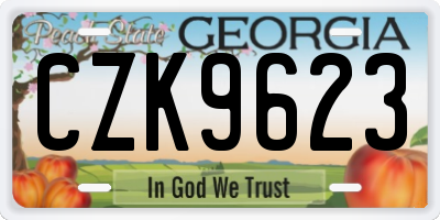 GA license plate CZK9623
