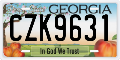 GA license plate CZK9631