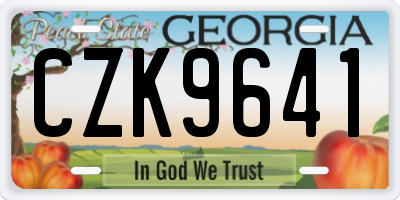 GA license plate CZK9641