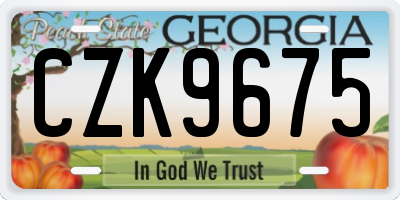 GA license plate CZK9675
