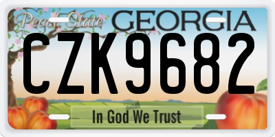 GA license plate CZK9682