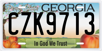 GA license plate CZK9713