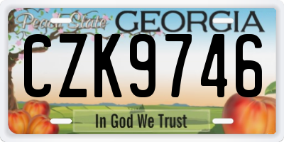 GA license plate CZK9746