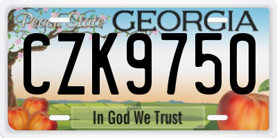 GA license plate CZK9750