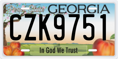 GA license plate CZK9751