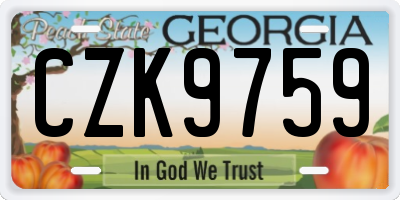 GA license plate CZK9759