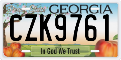 GA license plate CZK9761