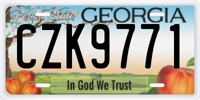 GA license plate CZK9771