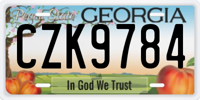 GA license plate CZK9784