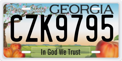 GA license plate CZK9795