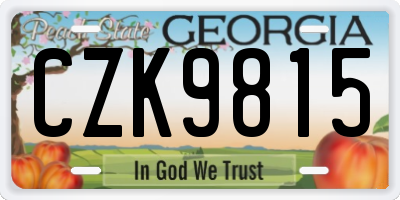 GA license plate CZK9815
