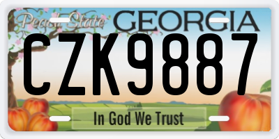 GA license plate CZK9887