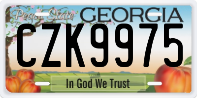 GA license plate CZK9975