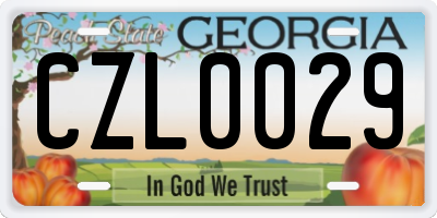 GA license plate CZL0029