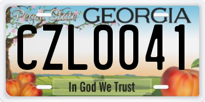 GA license plate CZL0041