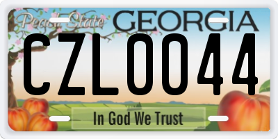 GA license plate CZL0044