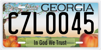 GA license plate CZL0045