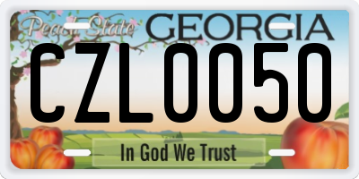 GA license plate CZL0050