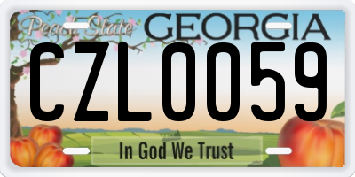 GA license plate CZL0059