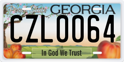 GA license plate CZL0064