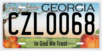 GA license plate CZL0068