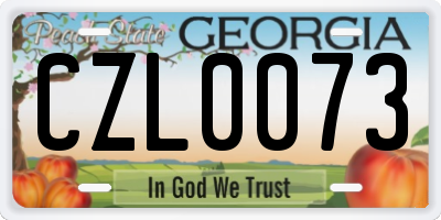 GA license plate CZL0073