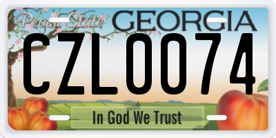 GA license plate CZL0074