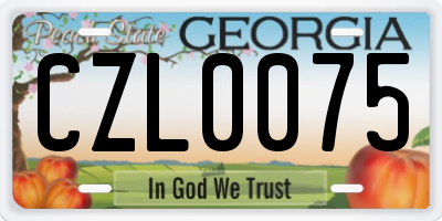 GA license plate CZL0075