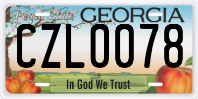 GA license plate CZL0078