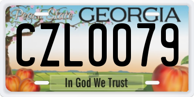 GA license plate CZL0079